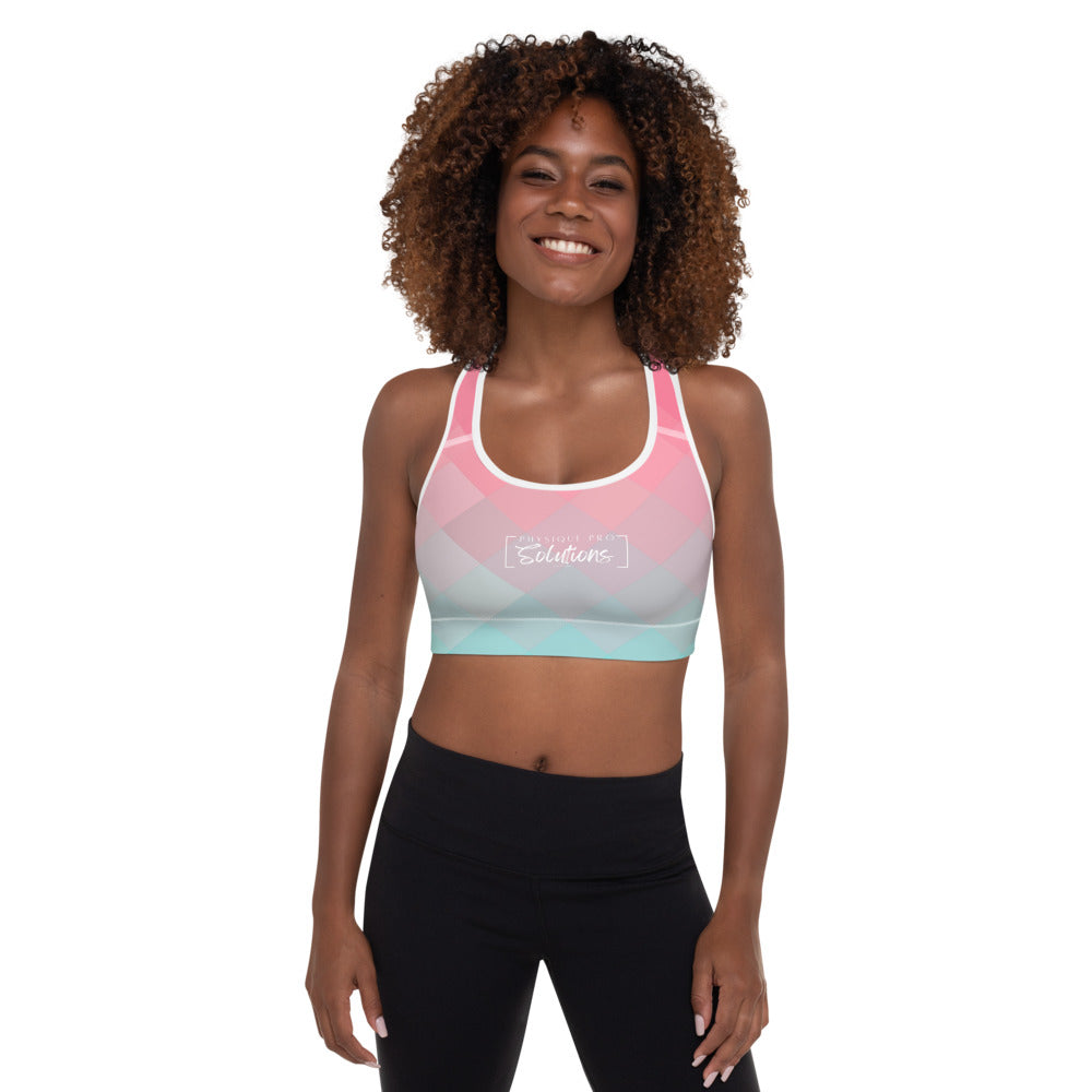 White padded sales sports bra uk